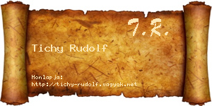 Tichy Rudolf névjegykártya